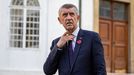 Andrej Babis, a su salida de la reuni�n con el presidente checo.