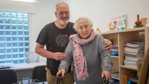 Donilia Vidal y Eliseo Castro, este mi�rcoles, en el centro de Afapo en Pontevedra