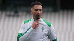 Amin Rajouani, durante un entrenamiento con el equipo cordob�s.
