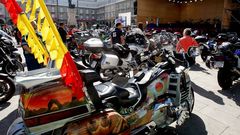 Uno de los veh�culos m�s vistosos de los que participan en la concentraci�n