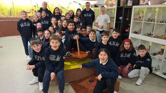 Alumnado de quinto de primaria del Manuela Rial, en el Melga