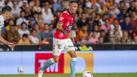 El capit�n del Celta, Iago Aspas, en su �ltimo enfrentamiento con el Valencia en Mestalla.