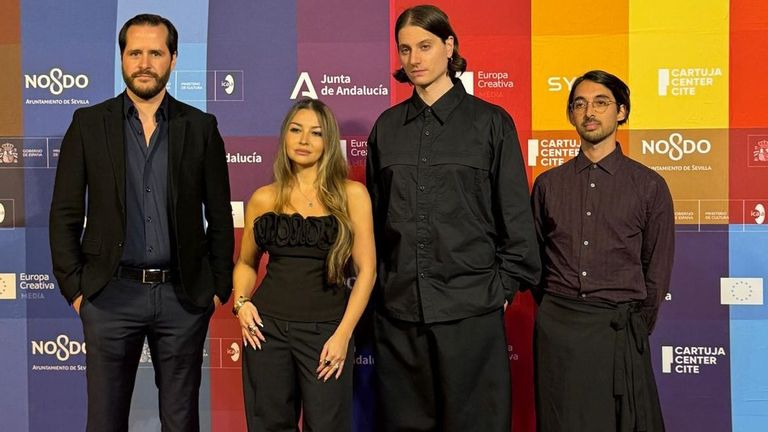 Deizquierdaa derechaBrais Revaldera, director; Mara Morla, productora; Alex Allery Alan Fridman, encargados del sonido y la msica