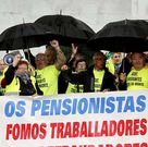 Manifestantes de la Costa da Morte ayer en Santiago. 