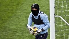 Vicente Guaita, en un entrenamiento del Celta la temporada pasada.