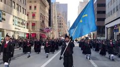 Los gaiteros llanicos desfilan por la Quinta Avenida de Nueva York.Los gaiteros llanicos desfilan por la Quinta Avenida de Nueva York 