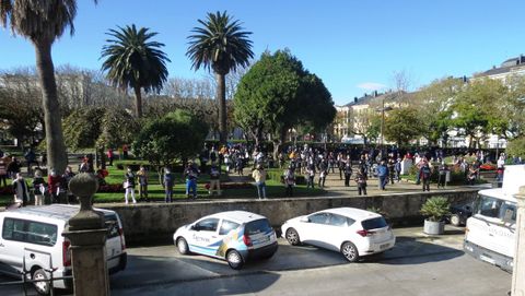 Un momento de la movilizaci�n en Ribadeo