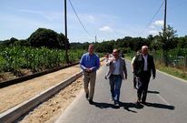 Crespo y Boda�o visitaron ayer las obras con Juanatey, responsable de Infraestructuras de la Diputaci�n.
