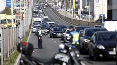 M�s de un centenar de camiones han llegado esta ma�ana Vigo desde Tui en caravana