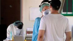 Pruebas de coronavirus en el Hospital de Monforte