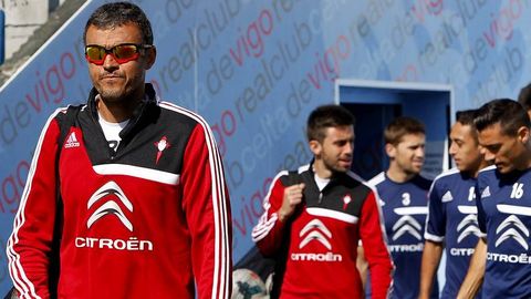 Luis ENrique, en el entrenamiento del domingo