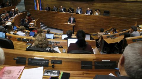 El presidente del Principado, Javier Fernndez, interviene ante el pleno de la Junta General