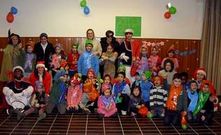 Chavales de Lal�n que participan en el Campamento de Nadal, que acaba esta semana.