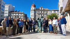 Os concellos da Estrada e Rianxo durante o acto de irmanamento que tivo lugar este luns