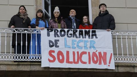 Acci�n de protesta de los profesores y alumnos del programa Lecer. 