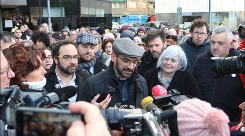 El alcalde de Sabadell, Maties Serracant, investigado por desobediencia y malversacin, ayer al salir de los juzgados donde se neg a declarar en relacin con su implicacin en la organizacin del 1-O.