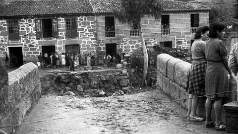 Inundaciones y riada del ro Barbaa a su paso por Ourense en 1945. Murieron 25 personas 