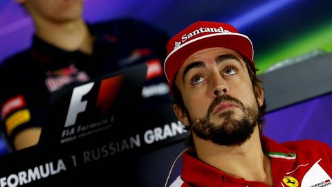 El piloto espaol de Frmula 1, Fernando Alonso, de Ferrari, durante la rueda una rueda de prensa en el circuito de Sochi.