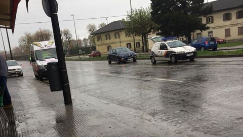 Lugar donde se produjo el apu�alamiento, en la avenida de Gij�n de Avil�s