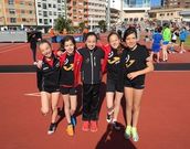 Representantes del Atletismo A Estrada en la cita de Pontevedra.