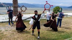 Nelson Quinteiro amosou a versatilidade do tradipau durante a presentaci�n das Festas de San Xo�n de Poio