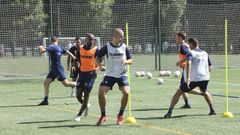 Imagen del primer entrenamiento del Pontevedra en esta pretemporada