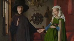 Detalle del Retrato de Giovanni Arnolfini deJan van Eyck