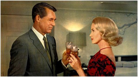 Eva Marie Saint con Cary Grant, en «Con la muerte en los talones».