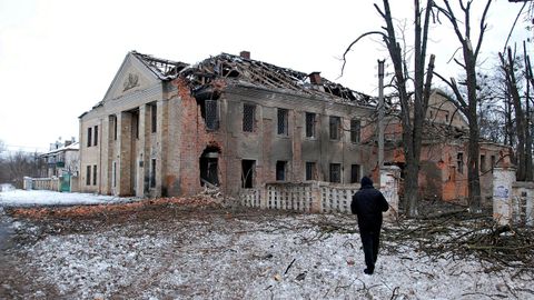 Edificios destruidos en Jarkv