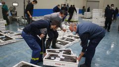 Las lonjas de Burela (en la foto) y de Celeiro venden en Galicia siete de cada diez merluzas, la especie que capturan los pincheiros, la flota m�s perjudicada por las vedas, y que roza el 20 % del pescado fresco que llega a la comunidad aut�noma