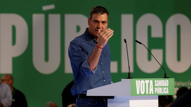 O presidente do Goberno, Pedro S�nchez, no peche da campa�a en Sevilla o pasado venres.