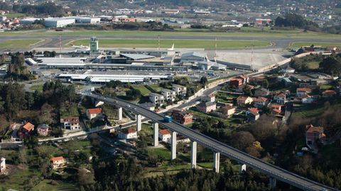 Vista area del aeropuerto de Alvedro