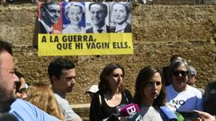 Ione Belarra, este viernresr en Palma en la presentacin de la campaa A la guerra, que vayan ellos, en alusin al presidente Pedro Snchez, Ursula Von der Leyen (presidenta de la Comisin Europea), Mark Rutte (secretario general de la OTAN) y Kaja Kallas (vicepresidenta de la Comisin Europea) 