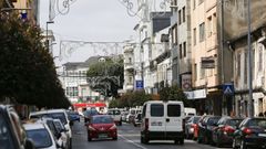 Vista de la r�a da Pravia, una de las principales arterias comerciales de Vilalba.