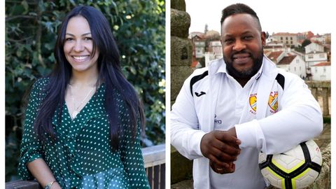 Anny Roscio, venezolana que vive en Sigüeiro, y Konrad Marrero, cubano que reside en Ribeira