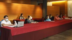 En primeira fila, os concelleiros do PP nun pleno da corporaci�n viveirense, con �scar Rodr�guez � dereita
