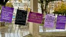 Carteles reivindicativos contra la violencia de gnero, en los actos celebrados con motivo del 25-N en Vilalba.
