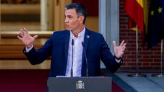 Pedro S�nchez durante el discurso de inauguraci�n del curso pol�tico.