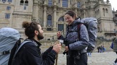 As fue la pedida de mano entre dos peregrinos sicilianos en el Obradoiro