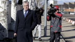 Luis B�rcenas, a la salida de la Audiencia Nacional