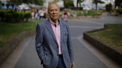 El escritor, esta semana en la plaza de la Palloza. 