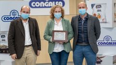 Luis Miguel Simarro, Ana Rey Nov�o y Julio Simarro, en la entrega del Premio Ram�n Doval