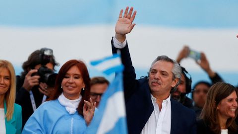 Alberto Fernndez y Cristina Fernndez, durante la campaa electoral del 2019.