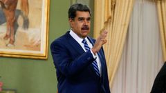 El presidente de Venezuela, Nicols Maduro, en una reunin con el embajador chileno en el Palacio de Miraflores, en Caracas.