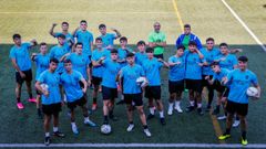 Los integrantes de la plantilla, antes de una sesi�n de entrenamiento.