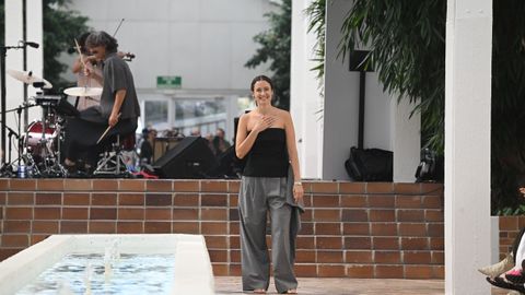 Tiziana Dom�nguez, tras el desfile de Adolfo Dom�nguez en Madrid