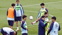 Jugadores del Celta, en un entrenamiento.