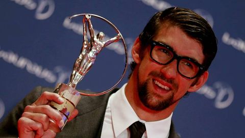 Michael Phelps, con el premio Laureus del 2013