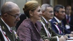 Cospedal, esta ma�ana durante la videoconferencia con las tropas en el exterior