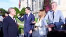 Emiliano Garca-Page, Juan Manuel Moreno Bonilla, Mara Jess Senz de Burugaga y Alfonso Rueda, presidentes de Castilla-La Mancha, Andaluca, Cantabria y Galicia, hoy mircoles en Santander.